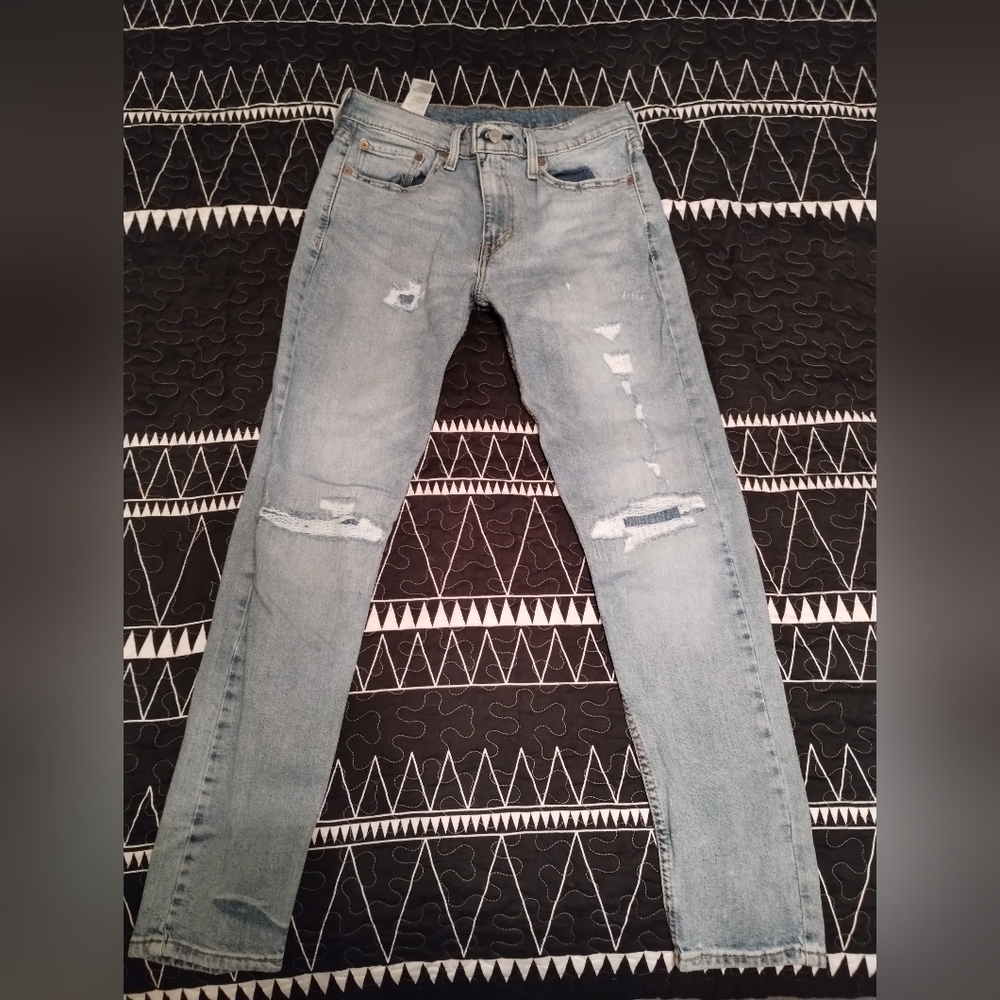 Levi Light Blue Distressed Slim Jeans